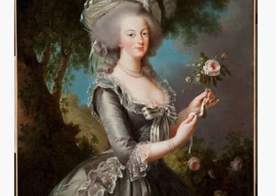 “Marie Antionette with Rose” (1783) by Elisabeth Louise Vigee Le Brun