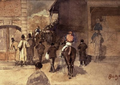 “Leaving the Paddock” (19th century) by Edgar Degas